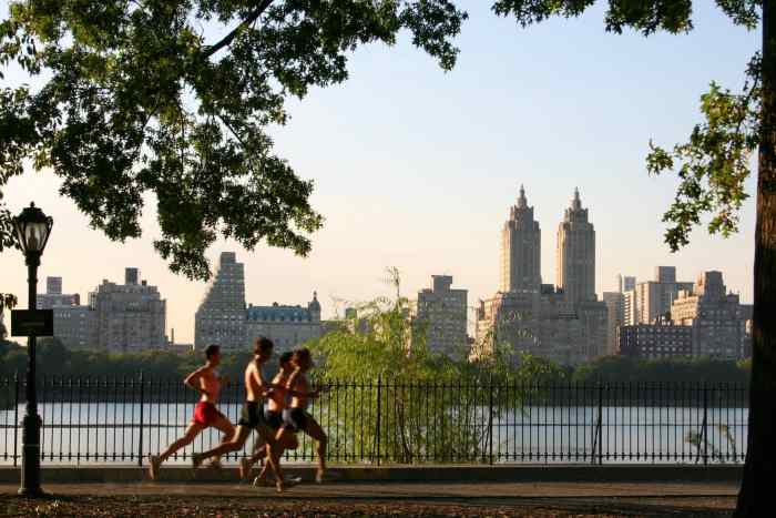 Alyssa is jogging near central park