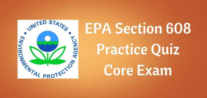 Epa test certification questions prep refrigerant recovery sample material tech answers