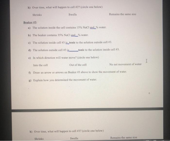 Pre lab assignment 1 osmosis and tonicity practice problems