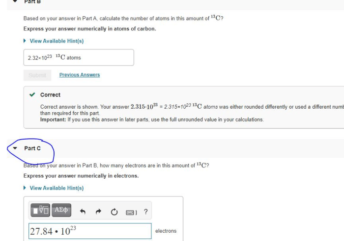 Calculate the number of atoms in this amount of 13c